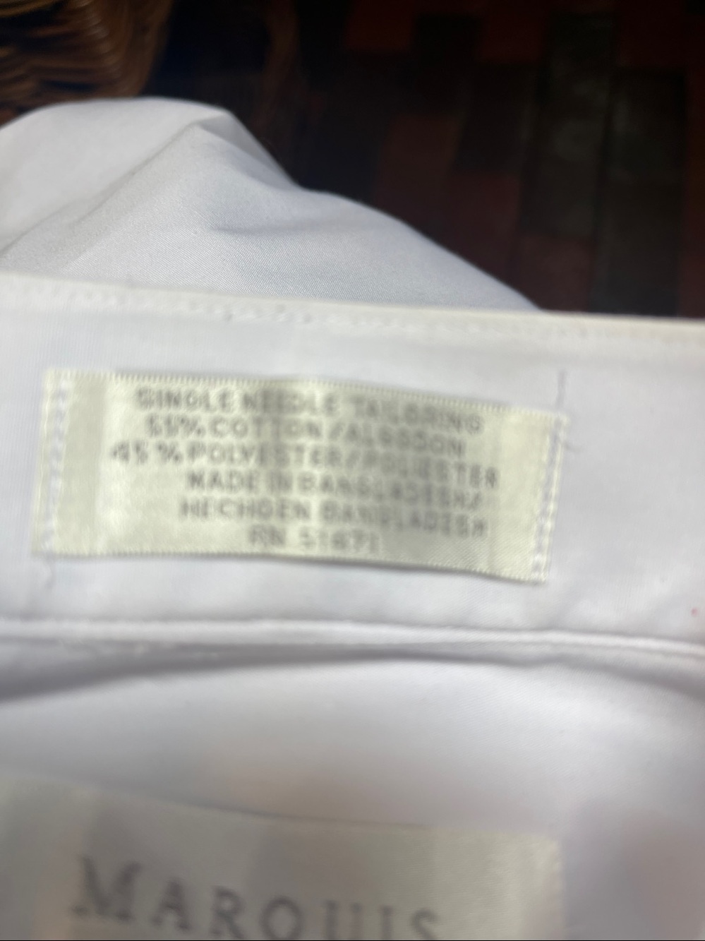 Marquis 16.5 /32-33.  XL white tuxedo dress shirt. 1184. - Picture 10 of 10